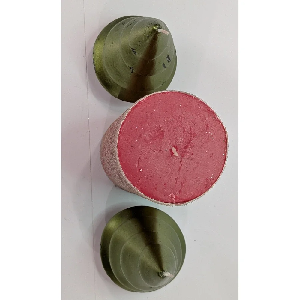 Christmas Candle Set Unisex OS Red Green Good Noel Joy Tree Decor